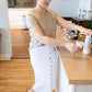 Farrah White Denim Raw Hem Midi Skirt Skirts Dongguan Haohoo Clothing