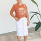 Farrah White Denim Raw Hem Midi Skirt Skirts Dongguan Haohoo Clothing