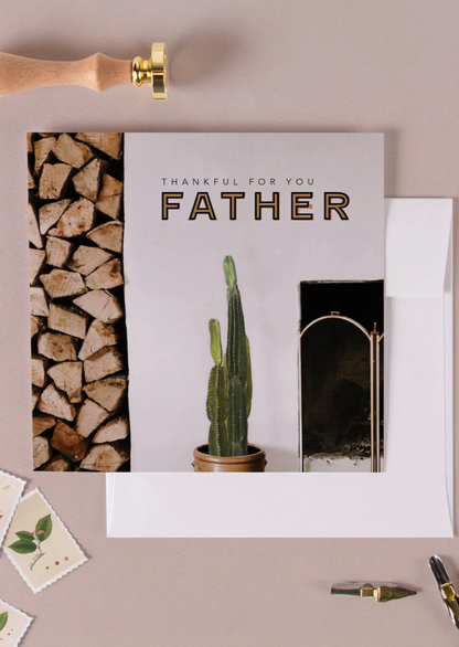 Father's Greeting Card Accessories Thankful for Father