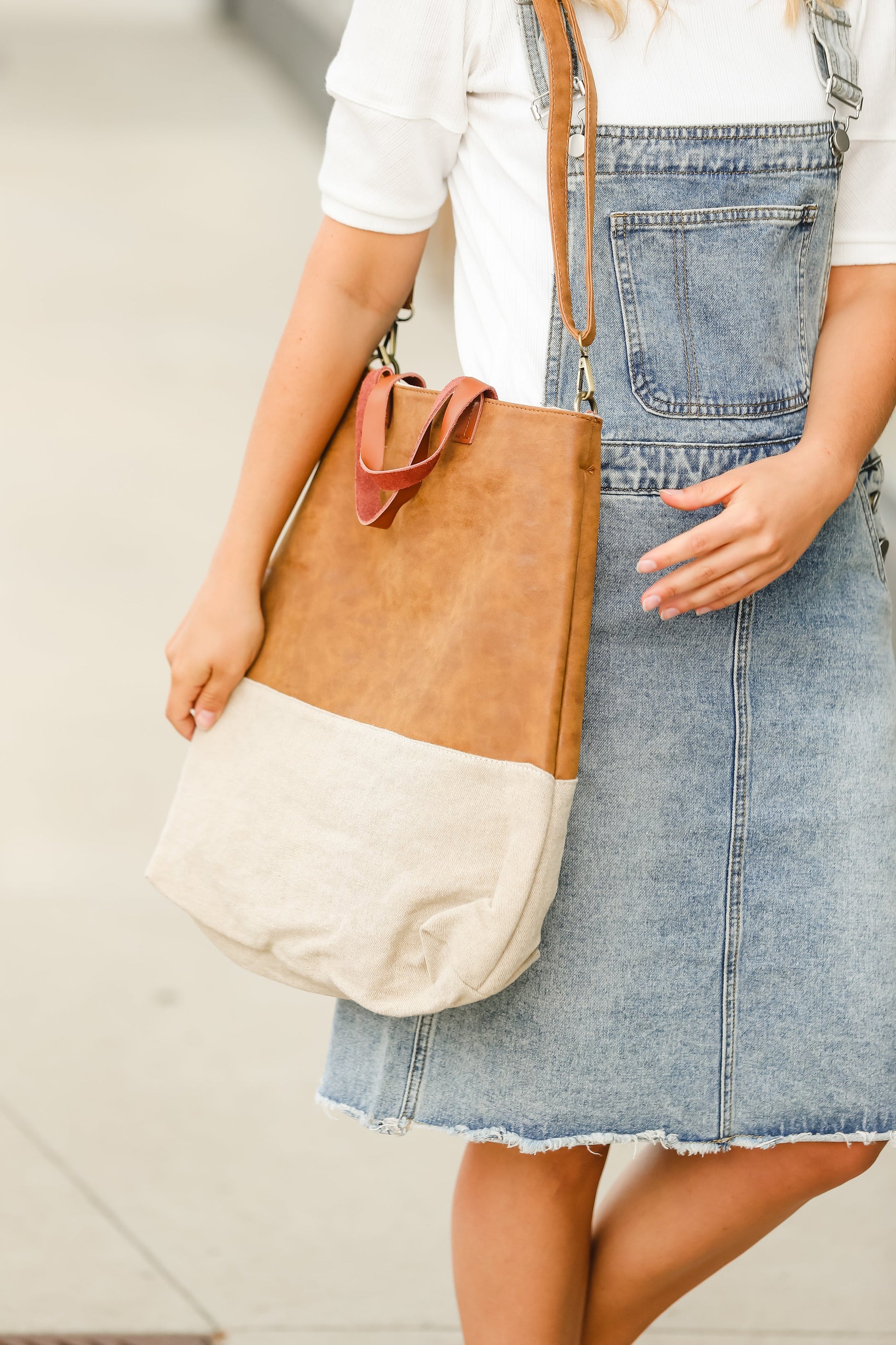 Faux Leather Canvas Tote Accessories