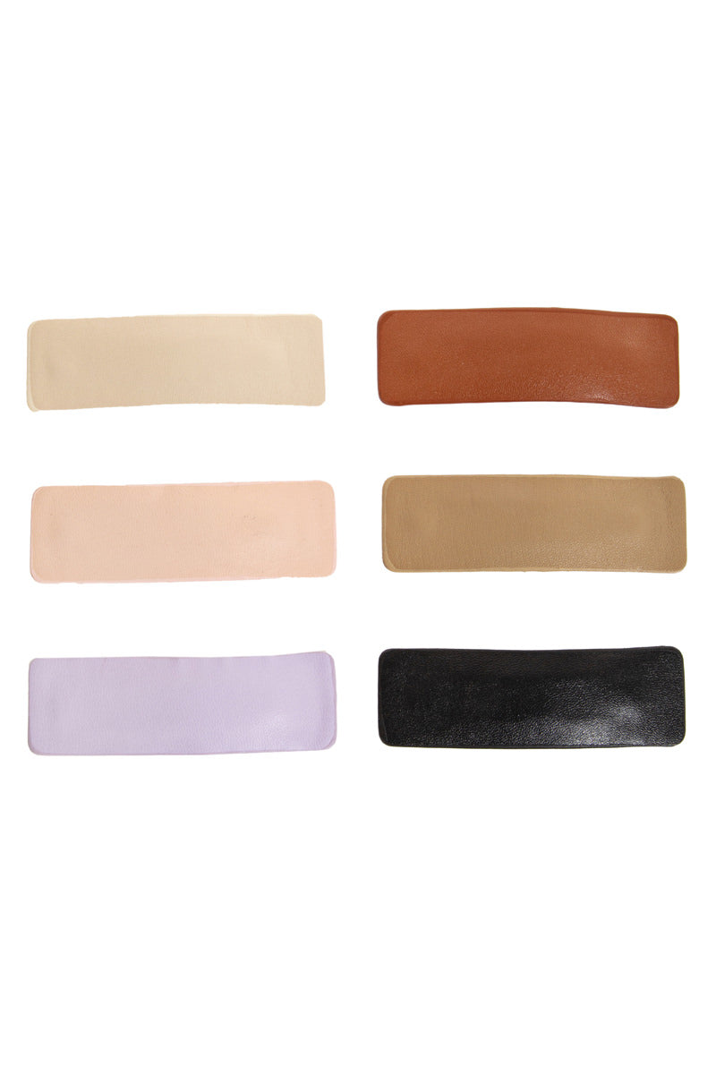 Faux Leather Hair Clip Set of 6 Accessories