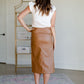 Faux Leather Midi Skirt Skirts Paper Crane