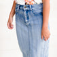 Modest denim midi skirt