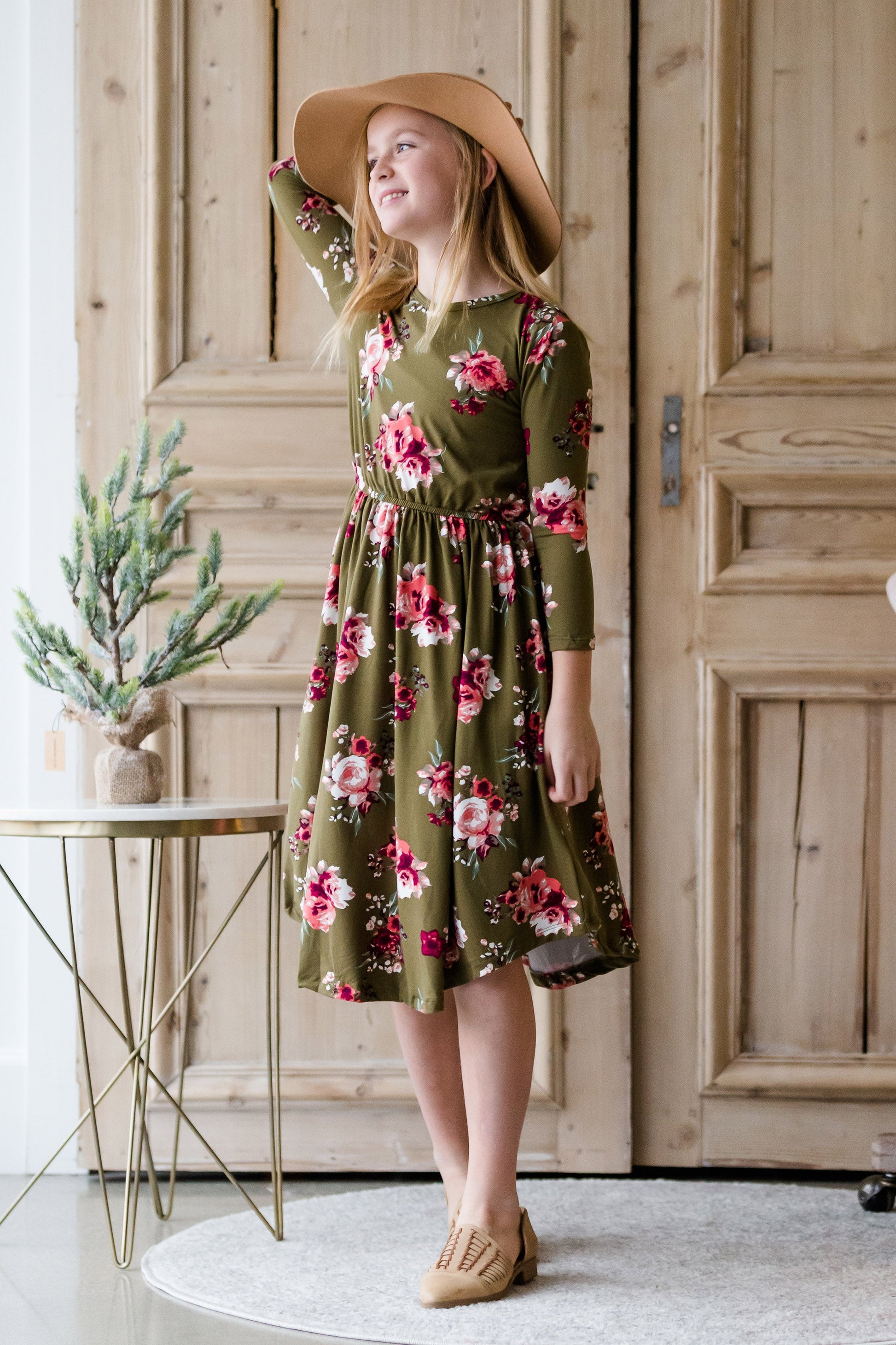 Floral 3/4 Sleeve Midi Dress - FINAL SALE Dresses
