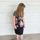 Floral and Stripe Contrast Tee-FINAL SALE Tops