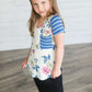 Floral and Stripe Contrast Tee-FINAL SALE Tops Ivory / XS(5-6)