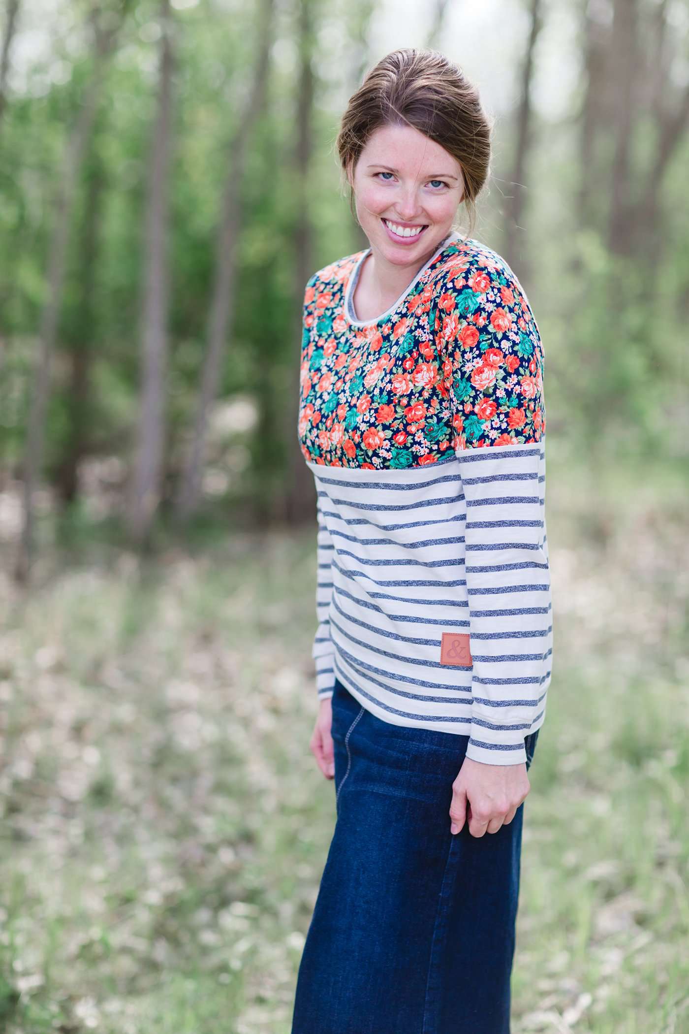 Floral and Stripe Top - FINAL SALE Tops