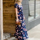 Floral Belted A-Line Maxi Dress Dresses