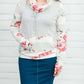 Floral Block Cowl Neck Top Tops