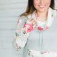 Floral Block Cowl Neck Top Tops
