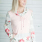Floral Block Cowl Neck Top Tops