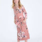 Blush colored modest girls floral midi dress