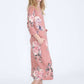 Blush colored modest girls floral midi dress