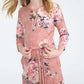 Blush colored modest girls floral midi dress
