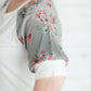 Floral Contrast Tee Tops