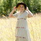 sage floral embroidered midi dress
