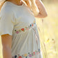 sage floral embroidered midi dress
