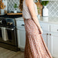 Floral Elastic Waist Gauze Maxi Skirt Skirts By Together