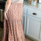 Floral Elastic Waist Gauze Maxi Skirt Skirts By Together