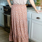 Floral Elastic Waist Gauze Maxi Skirt Skirts By Together