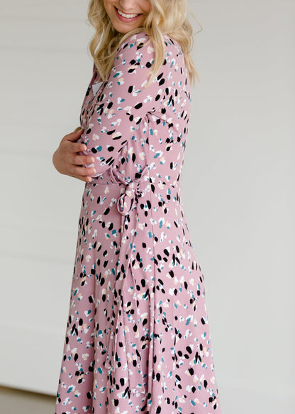 Floral Faux Wrap Midi Dress - FINAL SALE Dresses