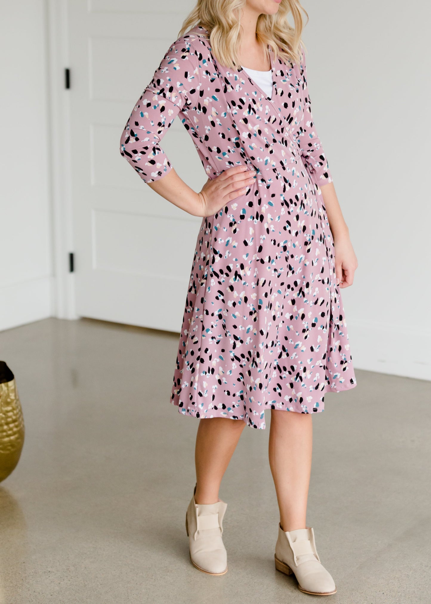 Floral Faux Wrap Midi Dress - FINAL SALE Dresses