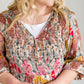 Floral Faux Wrap Smocked Bodice Maxi Dress Dresses