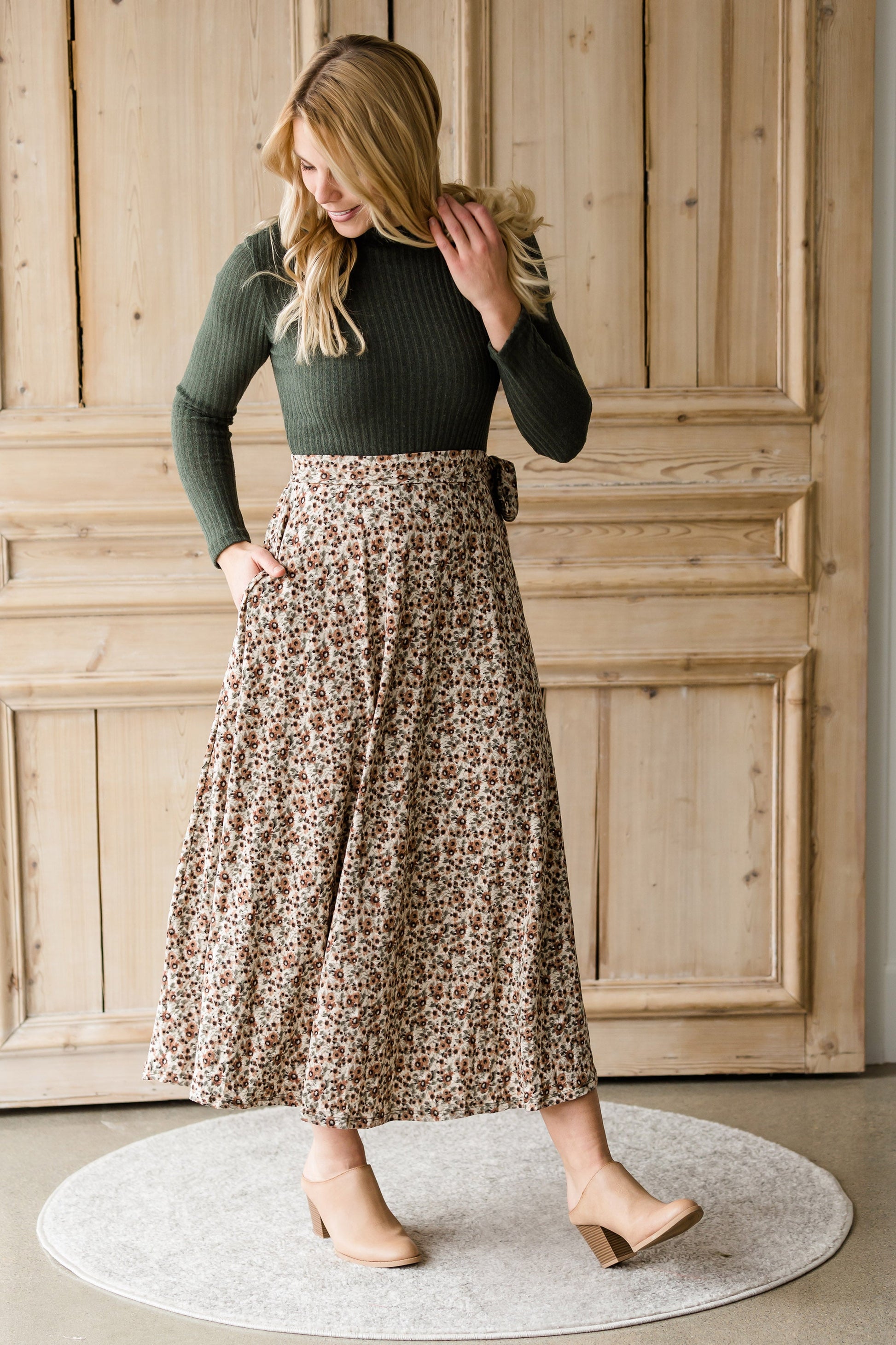 Floral Flare Knit Top Dress Dresses