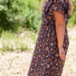 Floral Flutter Sleeve Drawstring Dress - FINAL SALE Dresses