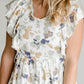 Floral Flutter Sleeve Top - FINAL SALE Tops