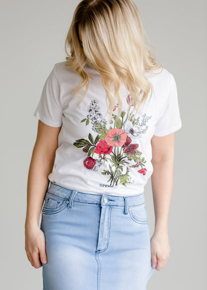 Floral Graphic Short Sleeve Tee Tops