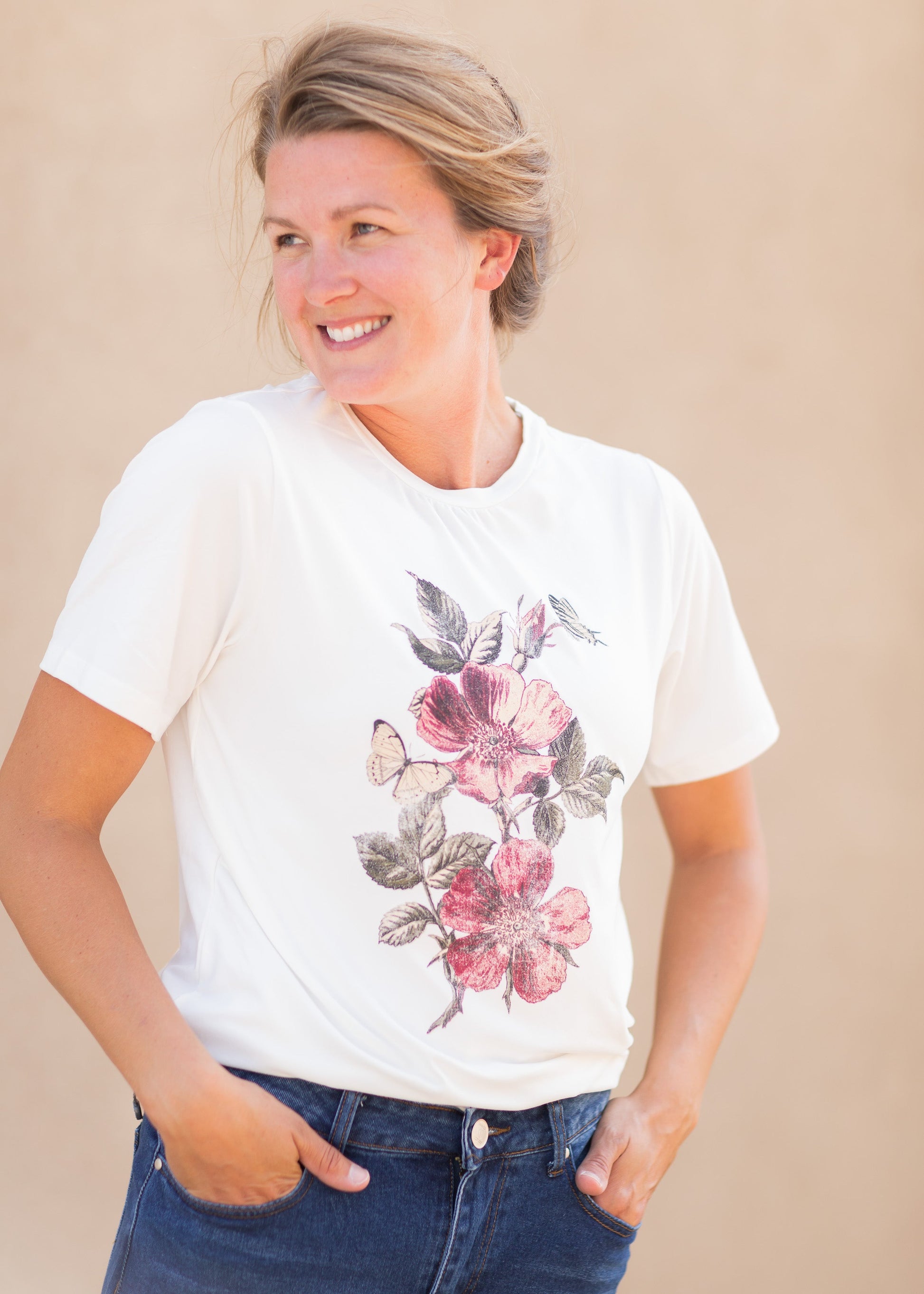 Floral Graphic Tee Tops