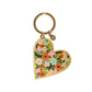 Modest gift floral enamel heart key chain