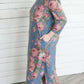 Plus size floral modest maxi dress