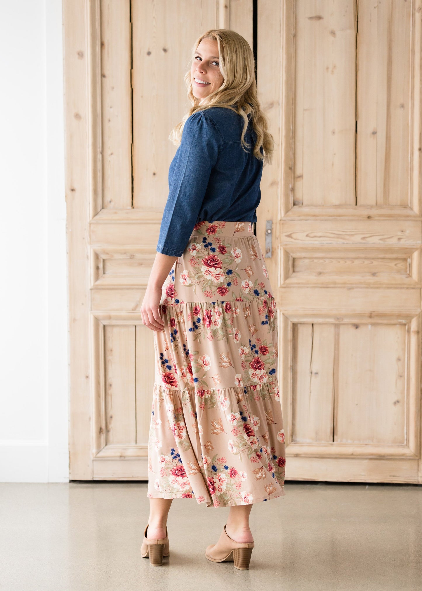 Floral Layered Stretch Maxi Skirt - FINAL SALE Skirts