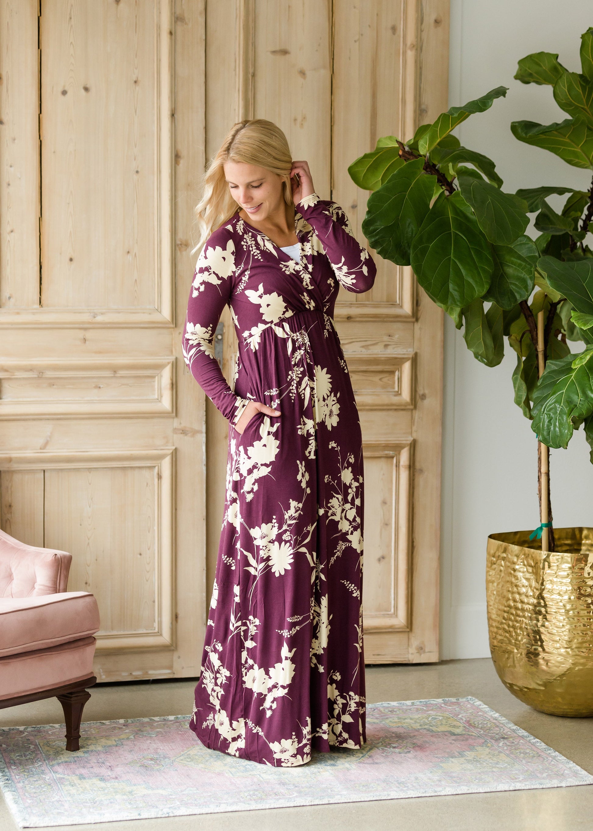 Floral Long Sleeve Maxi Dress - FINAL SALE Dresses