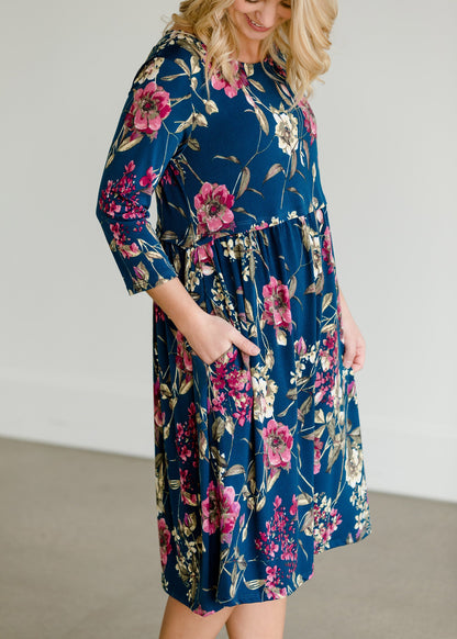 Floral Peplum Midi Dress - FINAL SALE Dresses