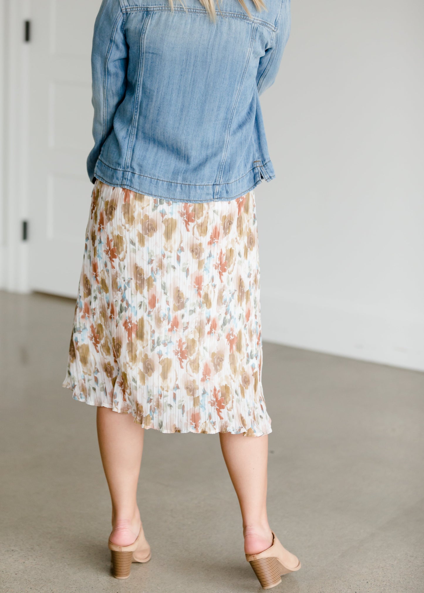 Floral Pleated Midi Skirt - FINAL SALE Skirts