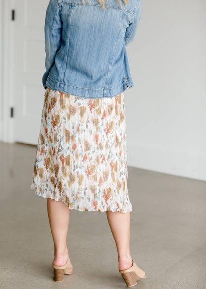 Floral Pleated Midi Skirt - FINAL SALE Skirts