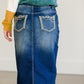 Floral Pocket Midi Denim Skirt - FINAL SALE Skirts
