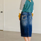 Floral Pocket Midi Denim Skirt - FINAL SALE Skirts