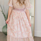 Floral Print Dress With Novelty Smocking Detail Dresses Polagram
