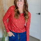 Floral Print Henley Ribbed Long Sleeve Top Tops Reborn J