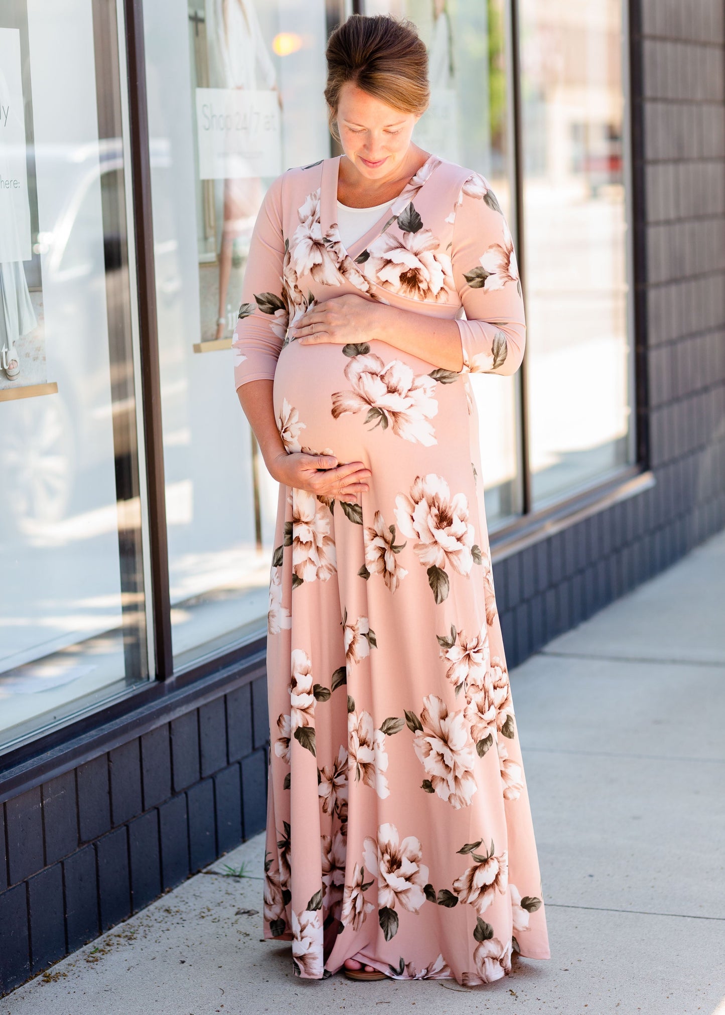 Floral Print Maxi Dress with Tie Dresses