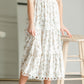 Floral Print Midi Dress with Contrasting Lace Dresses Polagram & BaeVely