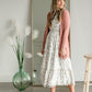 Floral Print Midi Dress with Contrasting Lace Dresses Polagram & BaeVely