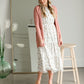 Floral Print Midi Dress with Contrasting Lace Dresses Polagram & BaeVely
