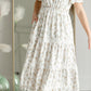 Floral Print Midi Dress with Contrasting Lace Dresses Polagram & BaeVely
