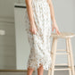 Floral Print Midi Dress with Contrasting Lace Dresses Polagram & BaeVely