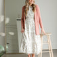 Floral Print Midi Dress with Contrasting Lace Dresses Polagram & BaeVely